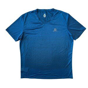 Salomon Performance T-shirt Top Mens XL Lightweight Wicking Blue